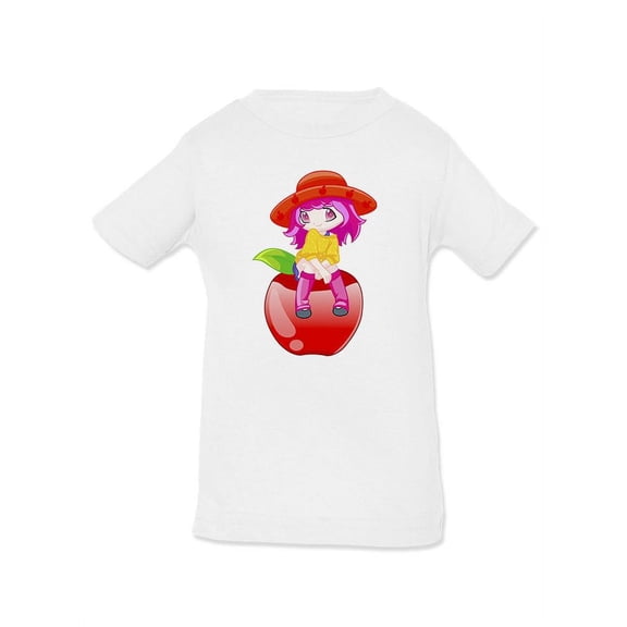 Girl On Apple T-Shirt Infant -Image by Shutterstock,  12 Months