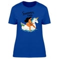 thumbnail image 1 of Girl On Floating Unicorn T-Shirt Women -Image by Shutterstock, Female Medium, 1 of 2