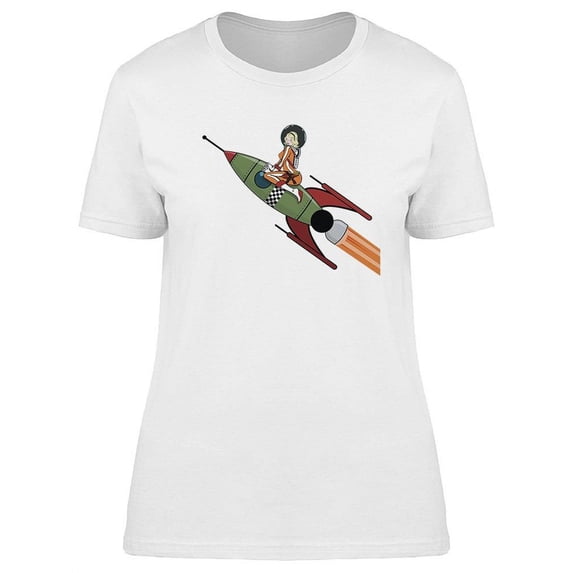 Girl On The Space Rocket T-Shirt Women -Image by Shutterstock, Female Small