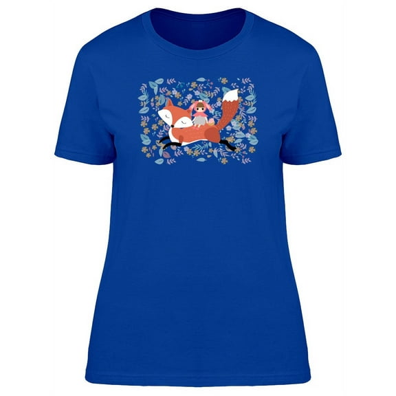 Girl On Top Of Fox T-Shirt Women -Image by Shutterstock, Female x-Large