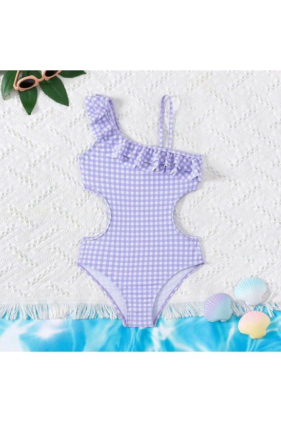 Girl One Piece Swimsuit Beach Bathing Suit Tropical Print Criss Cross Bikini Set Halter Bathing Suits Summer Beach Swimwear for Kids Girls Size 8-10