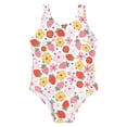 thumbnail image 1 of Girl One Piece Swimsuit Ruffle Print Bathing Suit Adjustable Strap Girls' Swimwear 7-16 Years Teen Bathing Suits Girl Junior, 1 of 5