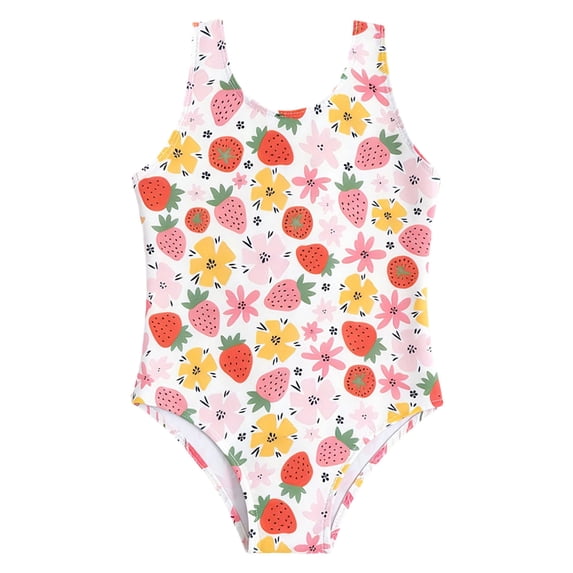 Girl One Piece Swimsuit Ruffle Print Bathing Suit Adjustable Strap Girls' Swimwear 7-16 Years Teen Bathing Suits Girl Junior