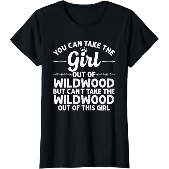Girl Out Of WILDWOOD NJ NEW JERSEY Gift Funny Home Roots USA T-Shirt