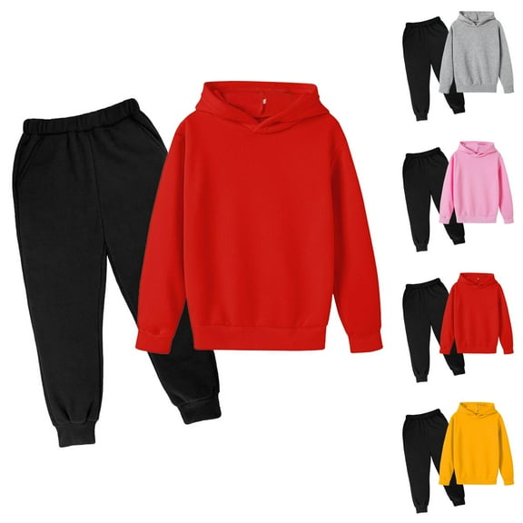Girl Outfit Girl Sets Children Kids Casual Letter Printed Long Sleeve Hoodie Pullover Sweatshirt Tracksuit Jogger Sweatpants Unisex 2 PC Sweatsuit Set