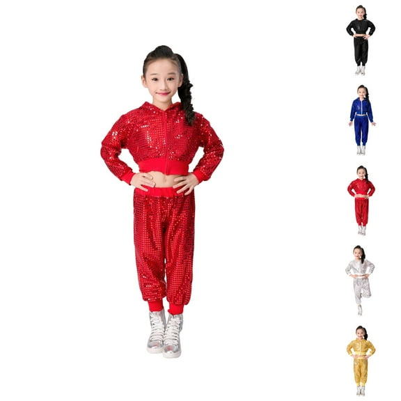 Girl Outfit Girls Sets Toddler Kids Boy Girl Clothes Sequin Glitter Party Carnival Gown Top Pants Outfits Set