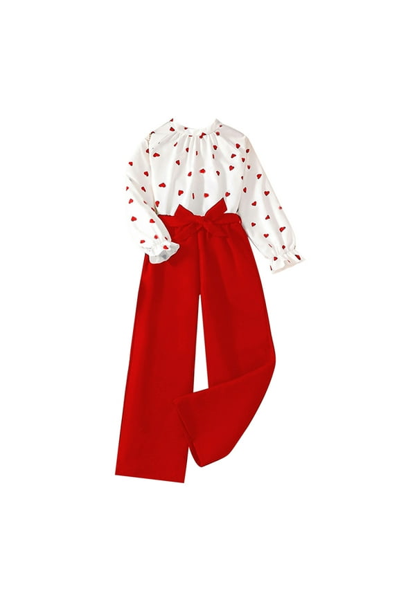 Girl Outfit Sets Long Sleeve Shirt Top and Pant 2 Piece Set