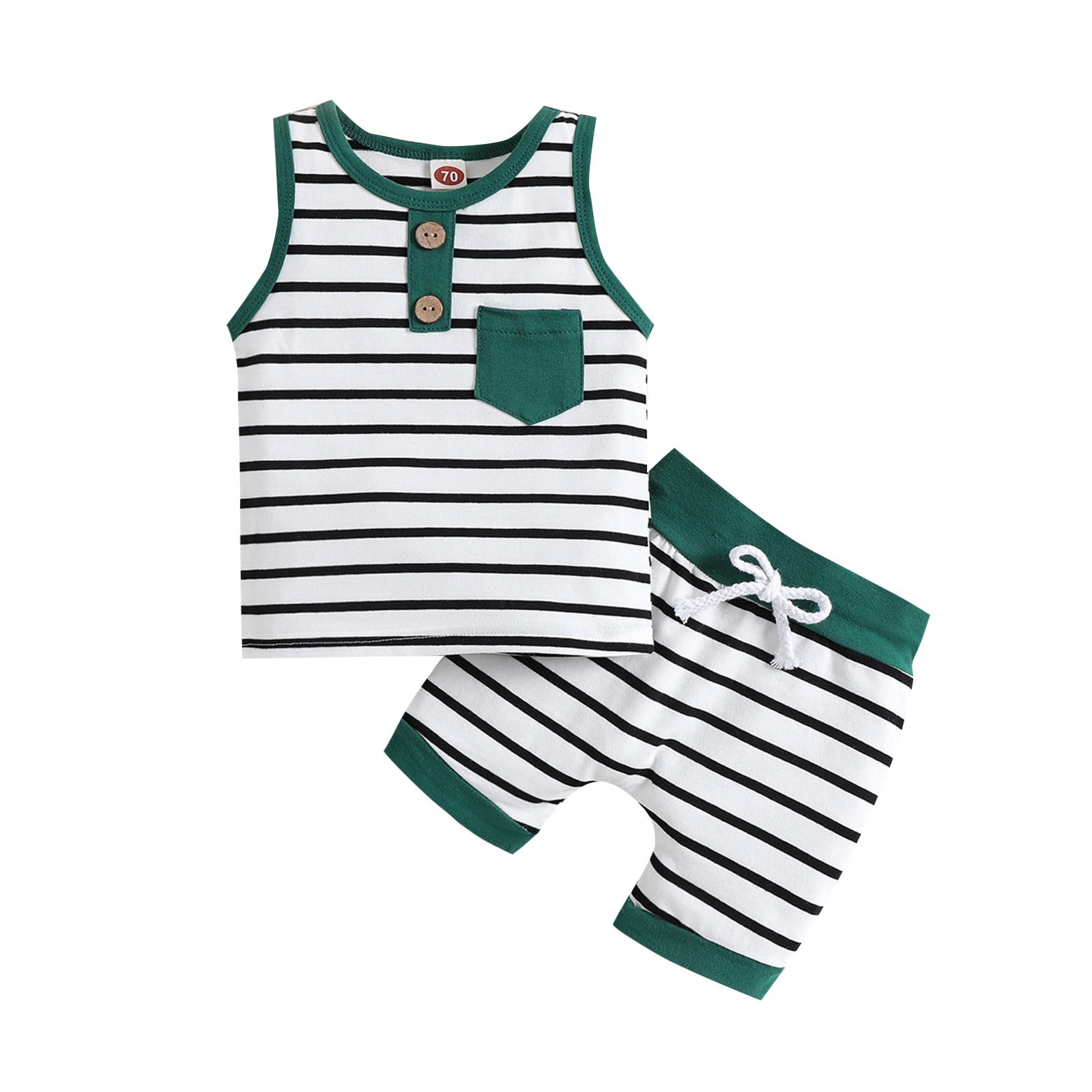Girl Outfits,Baby Unisex Cotton Spring Summer Striped Sleeveless Shorts