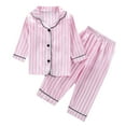 thumbnail image 1 of Girl Outfits Clothes Boys Long Sleeve Striped Tops T Shirt Pants Casual Kids Clothing Sets, 1 of 7
