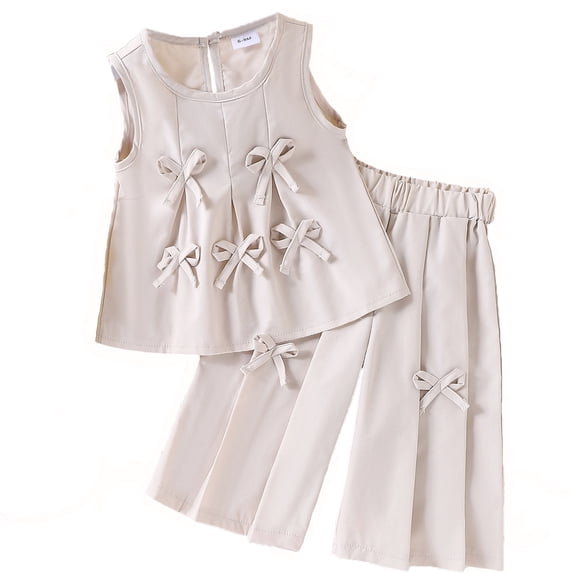 Girl Outfits Clothes Casual Sleeveless Ruffled Shorts Playwear Kids Clothing Sets