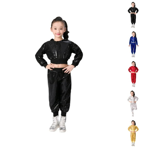 Girl Outfits Girl Set Toddler Kids Boy Girl Clothes Sequin Glitter Party Carnival Gown Top Pants Outfits Set