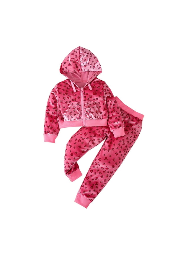 Girl Outfits Size 6 Breathable Thick Girl Clothes Oversize Activewear Clothing Set for Girls 8-10 with Pocket Hot Pink,3-4 Years