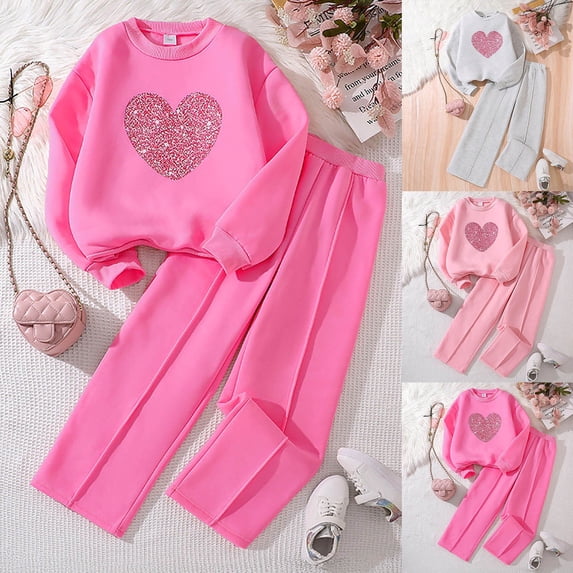 Girl Outfits Size 6 Graphic Long Sleeve Hoodies Hoody Sweatshirt Drawstring Pants Oversized Fall Toddler To Little Kid Sizes