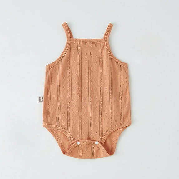 Girl Outfits Solid Color Sleeveless Bodysuit Baby Boy Sleepers for Baby Girl 9-12 Months