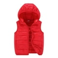 thumbnail image 1 of Girl' Outwear Coats Size 8-10 Years Child Kids Baby Sleeveless Solid Hooded Vest Outer Outfits Clothes Red Jacke, 1 of 4