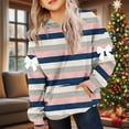 thumbnail image 1 of Girl Oversized Hoodie Shirts Striped Pullover Tops Casual Long Sleeve Hooded Sweatshirts with Pocket New Girls Comfy Long Sleeve Tops Pinky 130, 1 of 5