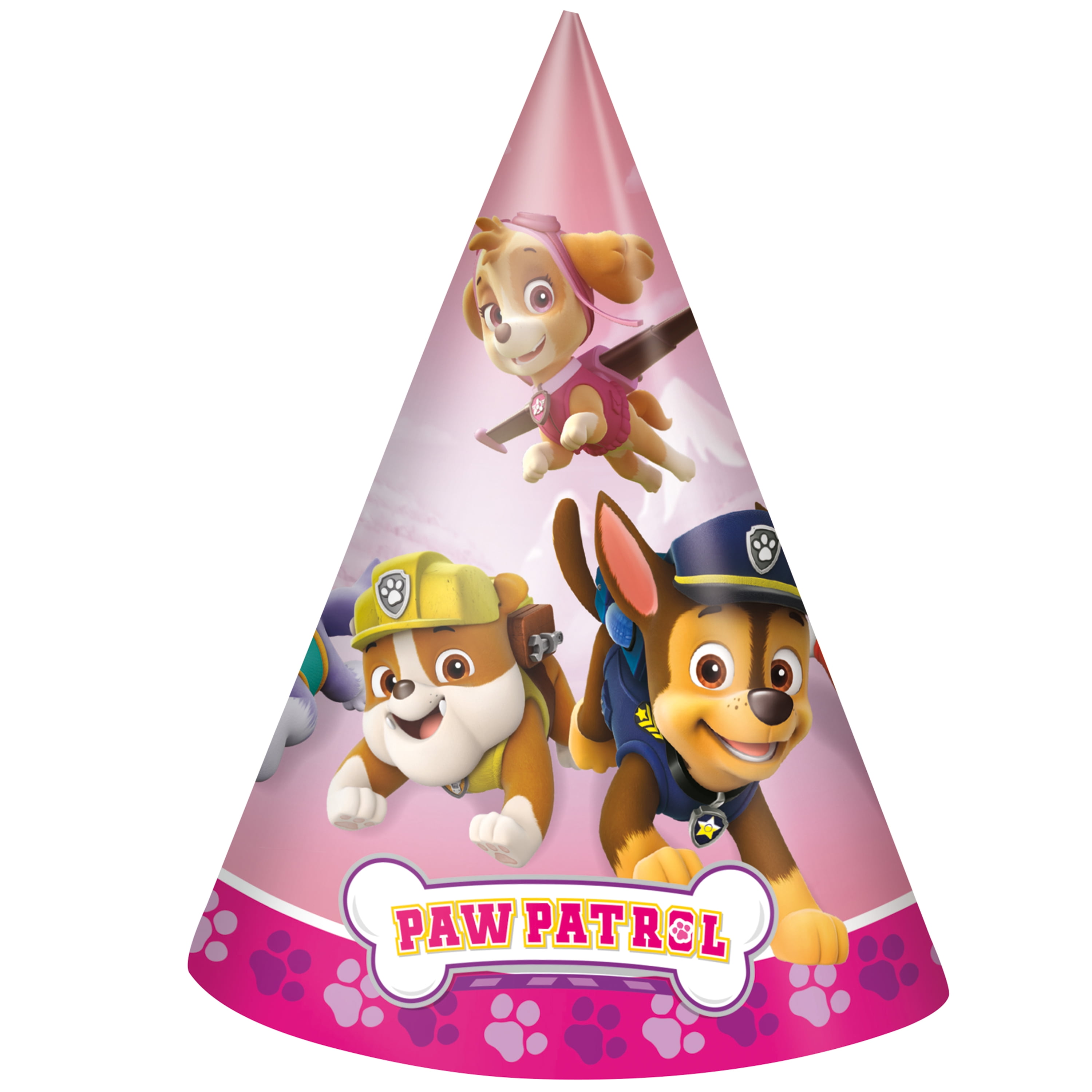 Girl PAW Patrol Party Hats, 8ct
