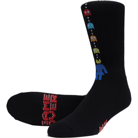 Girl Pac-Man Game Over Crew Socks Black