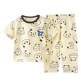 thumbnail image 1 of Girl Pajamas Kids Boys Girls Summer Cartoon Printed Short Sleeved Tops and Shorts 2Pc Pajamas Suit Boy Pajamas Beige 12 Months-18 Months, 1 of 3