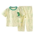 thumbnail image 1 of Girl Pajamas Kids Boys Girls Summer Cartoon Printed Short Sleeved Tops and Shorts 2Pc Pajamas Suit Toddler Boy Pajamas Green 12 Months-18 Months, 1 of 3