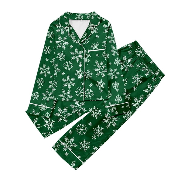 Girl Pajamas Kids Pajamas Girls Children's Casual Printed Button Down Lapel Long Sleeve Top And Pants Pajamas Set