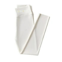Girl Pants - Girls Athletic Leggings Dance Running Yoga Workout Tights Stretchy Active Playwear - School Kids Clothes,Color:White,Size:15-16 Years