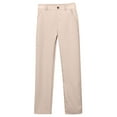thumbnail image 1 of Girl Pants,Girls Dress Pants High Waist Stretchy With Pockets Formal Comfort Playwear,Girls Clothes,01 Beige,5-6 Years, 1 of 4