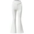 thumbnail image 1 of Girl Pants - Girls Flare Pants School Uniforms Bottoms High Waist Comfort Playwear - School Kids Clothes,Color:01 White,Size:13-14 Years, 1 of 5