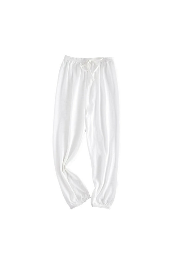 Girl Pants - Girls Harem Pants Solid Color Soft Summer Joggers Elastic Waist Comfortable Casual Lounge Wear Basic Trousers for Kids Toddler Play - School Kids Clothes,Color:White,Size:9-10 Years