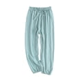 thumbnail image 1 of Girl Pants - Girls Harem Pants Solid Color Soft Summer Joggers Elastic Waist Comfortable Casual Lounge Wear Basic Trousers for Kids Toddler Play - School Kids Clothes,Color:Green,Size:4-5 Years, 1 of 2