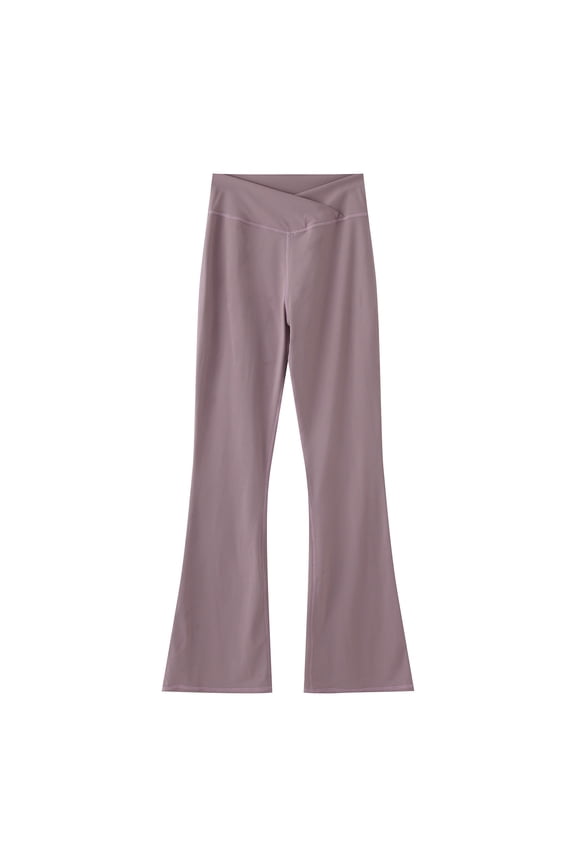 Girl Pants - Girls High Waisted Flare Pants Yoga Bootcut Solid Bell Bottoms Leggings Dance Playwear - Girls Clothes,Color:01 Purple,Size:9-10 Years