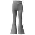 thumbnail image 1 of Girl Pants - Girls High Waisted Flare Pants Yoga Bootcut Solid Bell Bottoms Leggings Dance Playwear - Girls Clothes,Color:02 Grey,Size:13-14 Years, 1 of 5