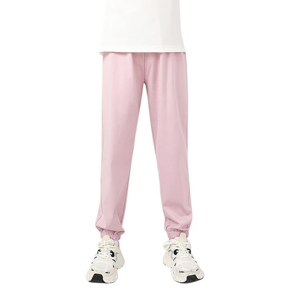 Girl Pants,Girls Sports Leggings Pants Autumn Style Elastic Waist Comfortable Playwear Casual Bottoms for School Outdoor Activities,School Kids Clothes,Purple,11-12 Years