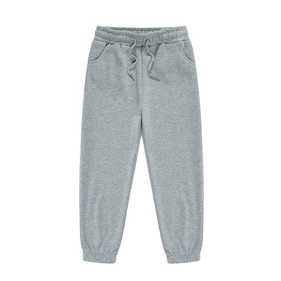 Girl Pants,Girls Sports Pants Autumn Winter Long Elastic Waist Casual Playwear Comfort,Girls Clothes,02 Grey,6-7 Years