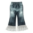 thumbnail image 1 of Jeans for Girls 14-16 Kids Toddlers Girls Casual Jeans Elastic Waist Denim Wide Leg Pants Toddler Trousers Clearance Pants Z0AL-Grey, 2-3 Years, 1 of 6