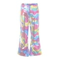 thumbnail image 1 of Girl Pants Sparkly Sequins Dance Wide Leg Bell Bottoms Flared Trousers Hip Hop Jazz Disco Performance Pants Size 3-4 Y, 1 of 6