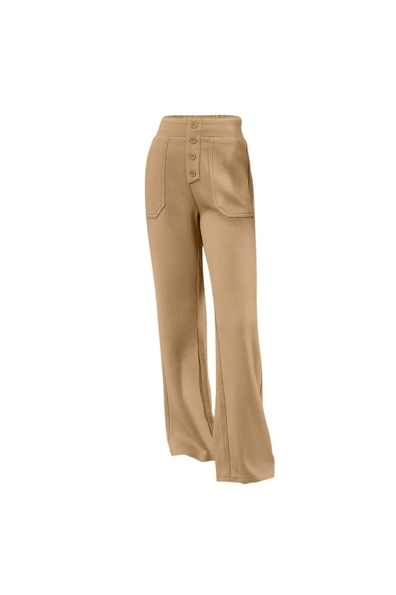 Girl Pants - Tween Girls Straight Leg Pants School Uniform Stretchy Leggings Comfort Playwear - School Kids Clothes,Color:Khaki,Size:13-14 Years