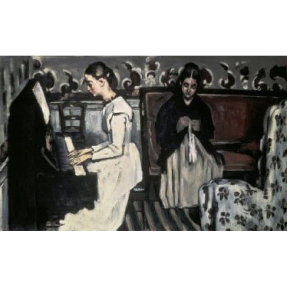 Girl at the Piano - The Tannhauser Overture, 1868, Paul Cezanne (1839-1906 French), Oil on canvas, State Hermitage Museum, St. Petersburg, Russia Poster Print (24 x 36)