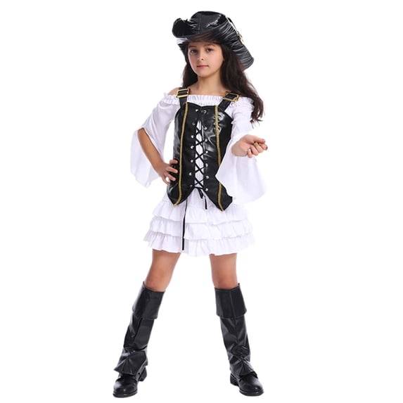 Girl Pirate Party Clothes Sets Children's Little Girl Performance Outfit Sets
