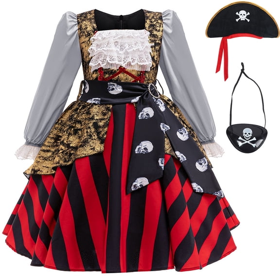 Girl Pirate Princess Costume Halloween Party Dress Up 18M-7Y