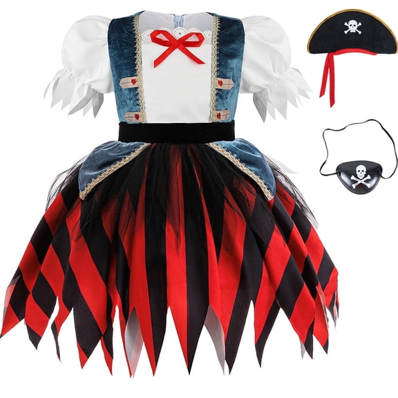 Girl Pirate Princess Costume Halloween Party Dress Up 18M-7Y
