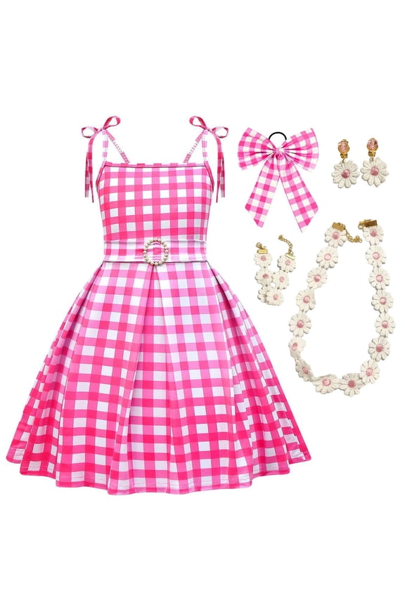 Girl Plaid Costume Dress Halloween Movie Cosplay Outfits 3-10 Year