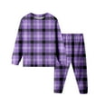 thumbnail image 1 of Girl Plaid Pajamas Set Plaid Long Sleeve Lounge Top and Pants Set 2 PC Cozy Nightwear Winter Warm Pajamas Set 5-6 Years, 1 of 2