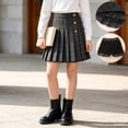 thumbnail image 1 of Girl Plaid Pleated Skirt Built In Lined Short High Waist Button A Line Skort, 1 of 9