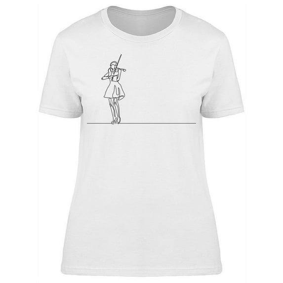 Girl Playing Violin T-Shirt Women -Image by Shutterstock, Female Medium