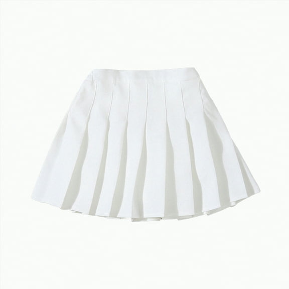 Girl Pleated Skort Tennis Skirt with Shorts Stretch Waist Girls Skater Culottes