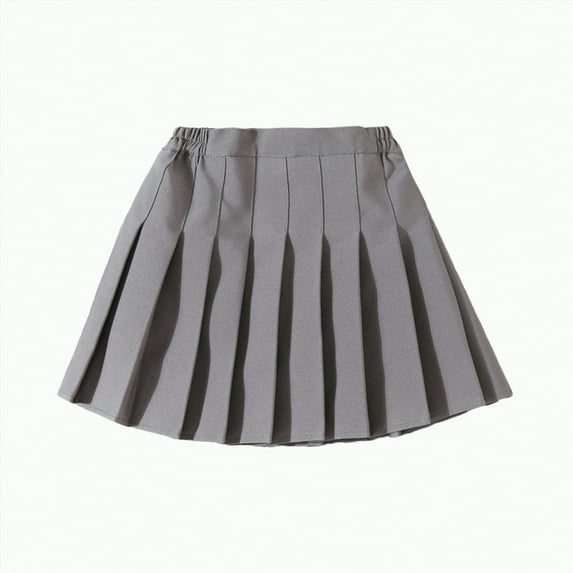 Girl Pleated Skort Tennis Skirt with Shorts Stretch Waist Girls Skater Culottes