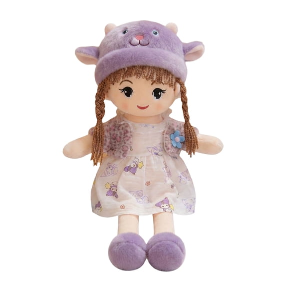 Girl Plush Student Doll, Soft Stuffed Doll with Braided for Play Time, Thoughtful Gift for First Birthdays, Student Showers, Made of Premium Plush Fabric, 1 Piece Per Package