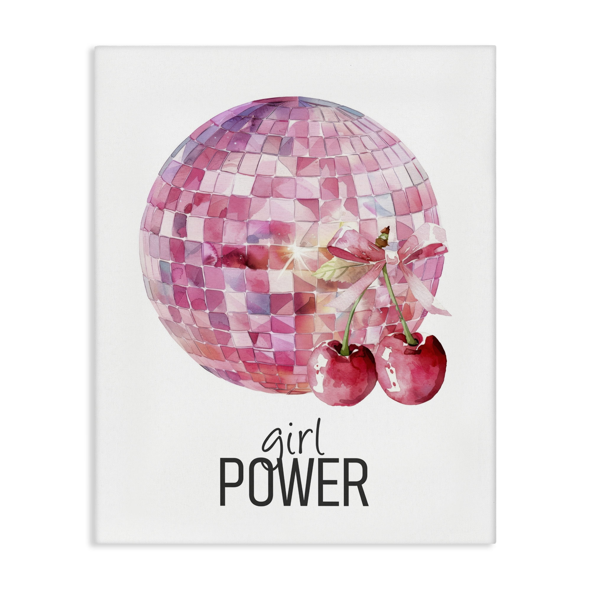 Girl Power Disco Cherries Canvas Wall Art, design by Kim Allen