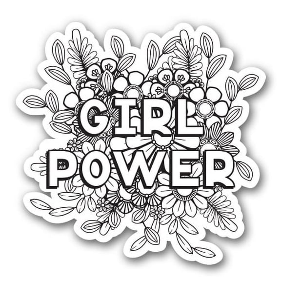 Girl Power Feminist - 5" Vinyl Sticker - For Car Laptop I-Pad - Waterproof Decal